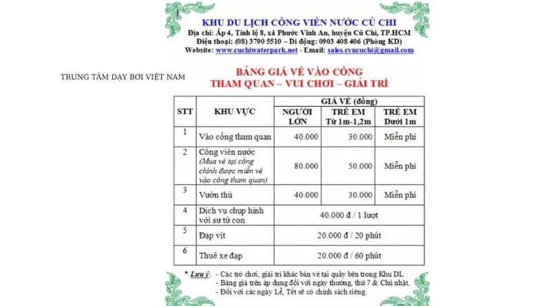 Công viên nước Củ Chi - top 1 địa điểm giải trí phải thử gần Sài Gòn