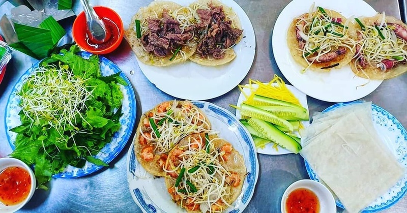 Thưởng thức đặc sản xứ Nẫu - Bánh xèo tôm nhảy