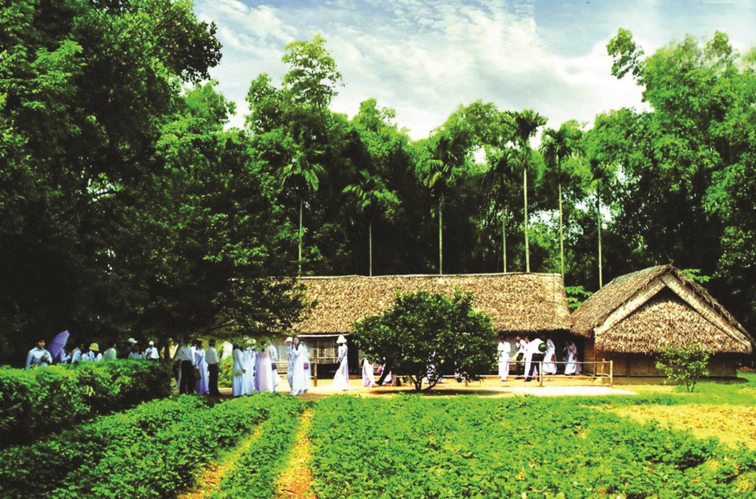 Các hình ảnh check-in của du khách tại làng Sen quê Bác 