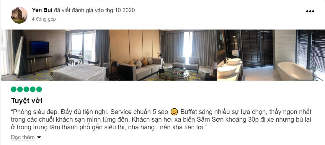 Review của khách hàng về khách sạn Vinpearl Thanh Hoá